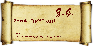 Zozuk Gyöngyi névjegykártya